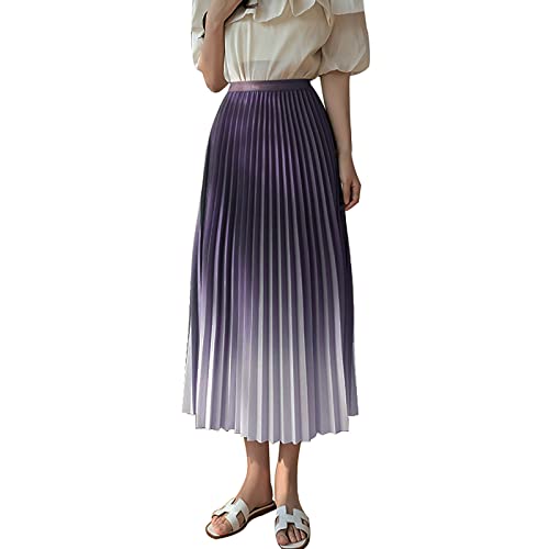 Skirts for Women Maxi Skirt Long Skirt midi Skirt Drapierter Faltenrock Eleganter, mittellanger A-Linien-Rock mit Farbverlauf Spitzenkleid Damen Elegant Tulle Skirt Skirts Skirt with Shorts von QWUVEDS