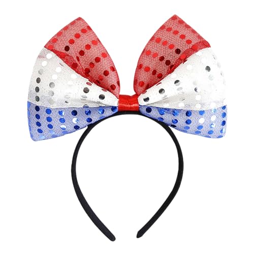 US Independence Day Haarschleifen Haarschmuck für Kinder Erwachsene Festivals Partydekorationen Schleife Herz Modellierung Foto Requisiten Dünnes Stirnband Herren (O, One Size) von QWUVEDS