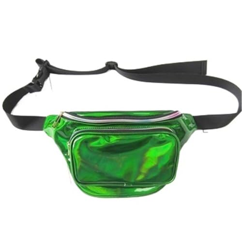 Bauchtasche Neon 20 Stück Oberschenkeltaschen Gürteltasche for Frauen PU-Hüfttasche holografische Beintasche Leder for Damengürtel(Green) von QWWQYDY
