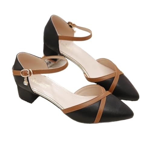 Hochzeit Schuhe Damen Frauen Mode Schnalle Perle Platz Ferse Schuhe Dame Freizeit Elegante Büro Karriere Pumpen(Color 04,36) von QWWQYDY