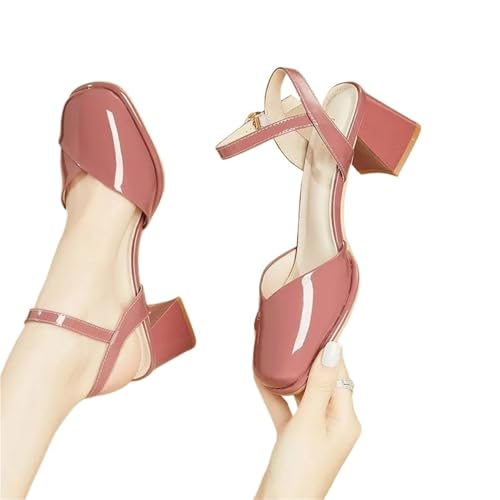 Hochzeit Schuhe Damen Frauen Mode Schnalle Perle Platz Ferse Schuhe Dame Freizeit Elegante Büro Karriere Pumpen(Color 14,40) von QWWQYDY