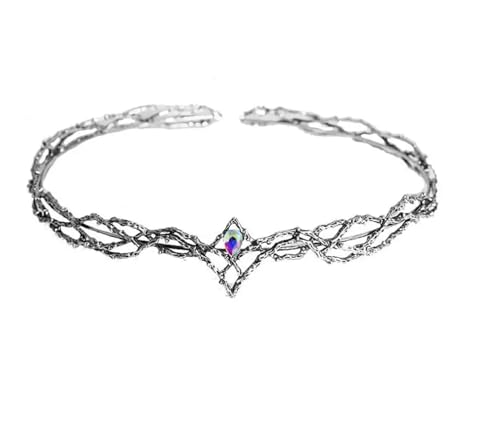 Kopfschmuck Elfen Kristall-Elfen-Haarkrone, Feenhaar, Wald-Haarband, Elfen-Pixie-Haarschmuck for Frauen(7) von QWWQYDY