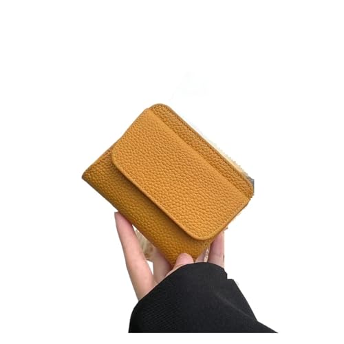 QWWQYDY Brieftasche Damen Echtes Leder Brieftasche Frauen Geldbörse Geld Damen Tasche Münze(Yellow) von QWWQYDY