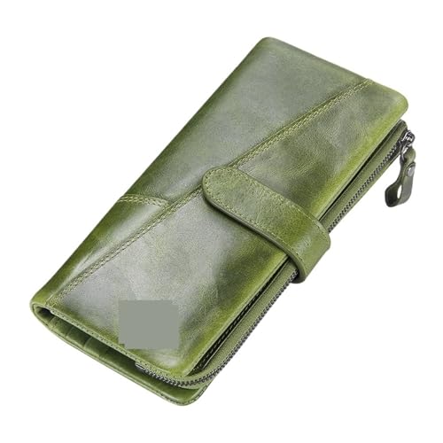 QWWQYDY Brieftasche Damen Echtes Leder Brieftasche Geldbörse Frauen Lange Clutch(Coffee) von QWWQYDY