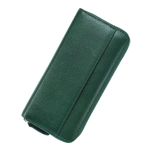 QWWQYDY Brieftasche Damen Geldbörse Damen Echtleder Kapazität Kreditkartenetui Geldbörsen Münzfach(Dark Green) von QWWQYDY