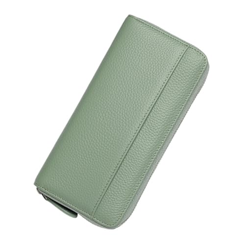 QWWQYDY Brieftasche Damen Geldbörse Damen Echtleder Kapazität Kreditkartenetui Geldbörsen Münzfach(Green) von QWWQYDY