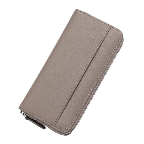 QWWQYDY Brieftasche Damen Geldbörse Damen Echtleder Kapazität Kreditkartenetui Geldbörsen Münzfach(Grey) von QWWQYDY