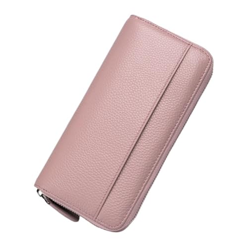 QWWQYDY Brieftasche Damen Geldbörse Damen Echtleder Kapazität Kreditkartenetui Geldbörsen Münzfach(Light Purple) von QWWQYDY