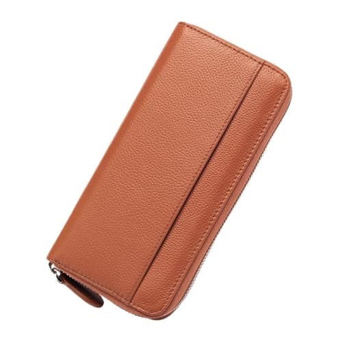QWWQYDY Brieftasche Damen Geldbörse Damen Echtleder Kapazität Kreditkartenetui Geldbörsen Münzfach(Orange) von QWWQYDY