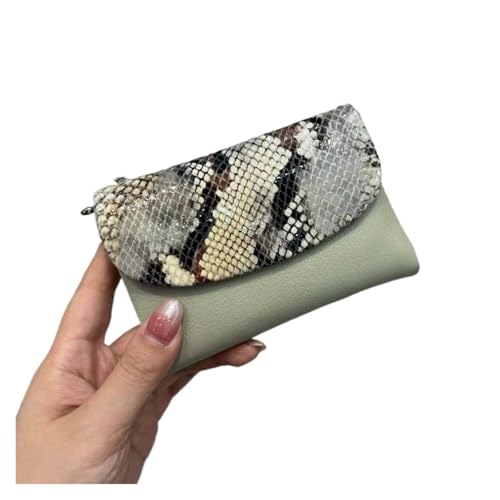 QWWQYDY Brieftasche Damen Kuh Leder Kurze Brieftasche Frauen Echtem Rindsleder Karte Halter Geldbörse Damen(Green2) von QWWQYDY