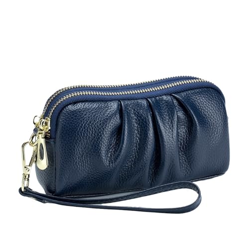 QWWQYDY Brieftasche Damen Leder Damen Geldbörsen Große Münzhalter Geldbörse(Blue) von QWWQYDY