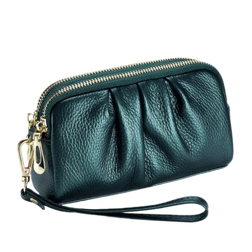 QWWQYDY Brieftasche Damen Leder Damen Geldbörsen Große Münzhalter Geldbörse(Green) von QWWQYDY