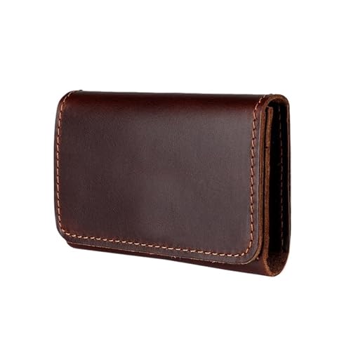 QWWQYDY Brieftasche Damen Leder-Kartenhalter Top Grain Rindsleder Echtleder Multifunktions-Geldbörse(Chocolate) von QWWQYDY