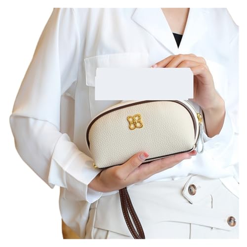 QWWQYDY Brieftasche Damen Rindsleder Leder Lange Brieftaschen Frauen Halter Geldbörsen Kupplung Große Tasche(Beige) von QWWQYDY