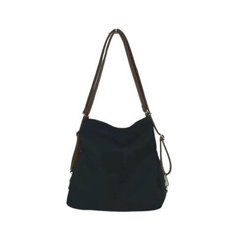 QWWQYDY Umhängetasche Damen Große Kapazität Umhängetasche Freizeit Literatur Einfacher Crossbody Rucksack(Black) von QWWQYDY