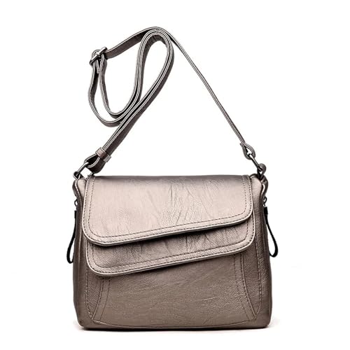 QWWQYDY Umhängetasche Damen Handtasche aus weichem Leder, lässige Schulter-Umhängetaschen for Damen(Gold) von QWWQYDY