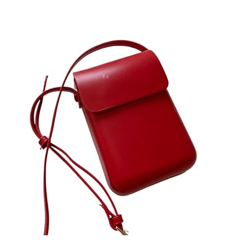 QWWQYDY Umhängetasche Damen Klappe Umhängetaschen Frauen Mini PU Leder Schulter Geldbörsen Handtaschen Tasche(Red) von QWWQYDY