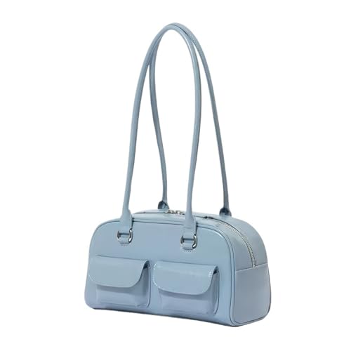 QWWQYDY Umhängetasche Damen Mode Achselhöhle Design Frauen Tote Schultertasche Pu Leder Geldbörsen Handtaschen(Blue) von QWWQYDY