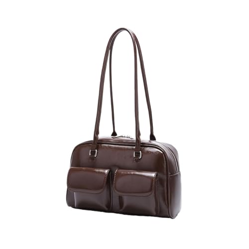 QWWQYDY Umhängetasche Damen Mode Achselhöhle Design Frauen Tote Schultertasche Pu Leder Geldbörsen Handtaschen(Brown) von QWWQYDY