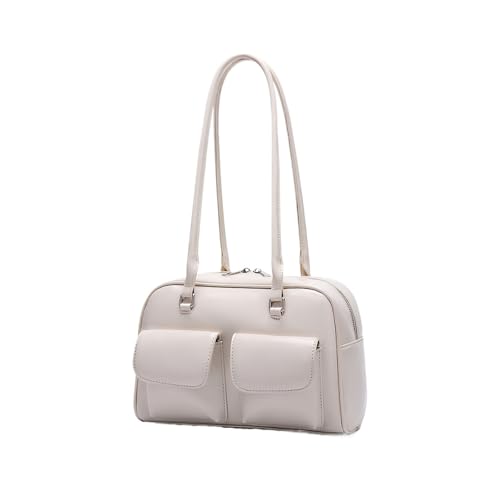 QWWQYDY Umhängetasche Damen Mode Achselhöhle Design Frauen Tote Schultertasche Pu Leder Geldbörsen Handtaschen(White) von QWWQYDY