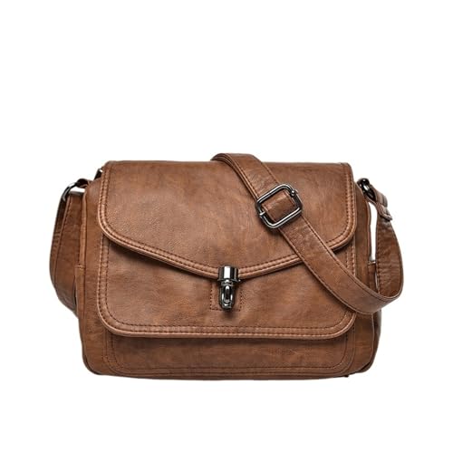 QWWQYDY Umhängetasche Damen Weiche Schulterhandtaschen Paket Designer Kleine Umhängetasche(Brown) von QWWQYDY