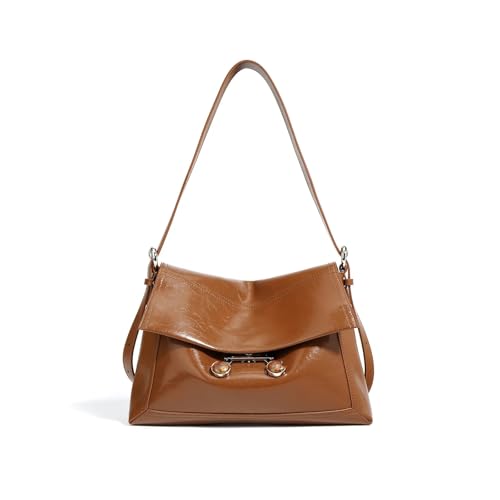 Umhängetasche Frauen Messenger Große Kapazität Kreuz-körper Tasche Weibliche Unterarm Schulter Abdeckung Öffnung Satchel Tote Handtasche(Brown) von QWWQYDY