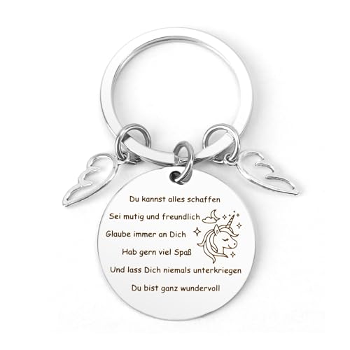 Einschulung Geschenk Geschenke zur Einschulung Einhorn Geschenke für Mädchen Einhorn Schlüsselanhänger Glücksbringer Mutmacher Kinder Mutmacher Schulanfang Motivationsgeschenke Aufmunterung Geschenke von QWZify