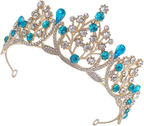 Damen Geburtstag Stirnband Tiara Mädchen Braut Hochzeit Krone Strass Zubehör Zinklegierung Acryl für besondere Anlässe Elegante Party Kopfstück perfekt für Feiern und Veranstaltungen von QXIRLOXWG