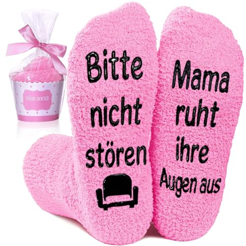 Geschenke für Mama Socken mit Spruch Bitte Nicht Stören Mama ruht ihre Augen aus Socken Lustige Geburtstagsgeschenk Muttertagsgeschenk für Mama Mutter, Beste Mama Geschenk zum Geburtstag Weihnachten von QXRXN