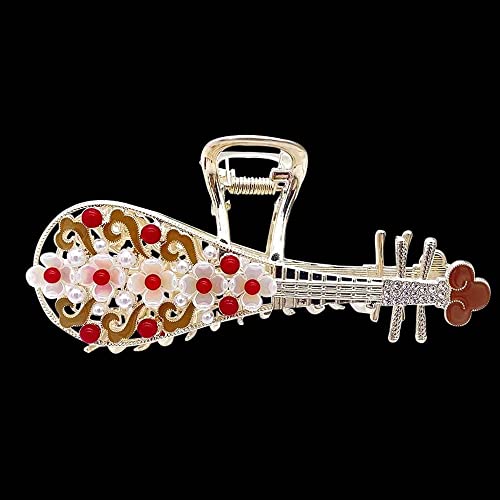 QXSJEDYCH Haarnadel Blume Haarspangen Metall Haarkralle Clip Große rutschfeste Gold Haarklammern Blume Haarschmuck Mode Haarfang Clip for dünneres dickes Haar Schmuck(C) von QXSJEDYCH