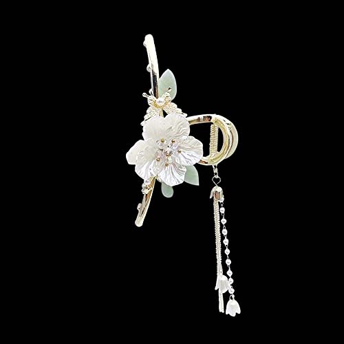 QXSJEDYCH Haarnadel Blume Haarspangen Metall Haarkralle Clip Große rutschfeste Gold Haarklammern Blume Haarschmuck Mode Haarfang Clip for dünneres dickes Haar Schmuck(D) von QXSJEDYCH