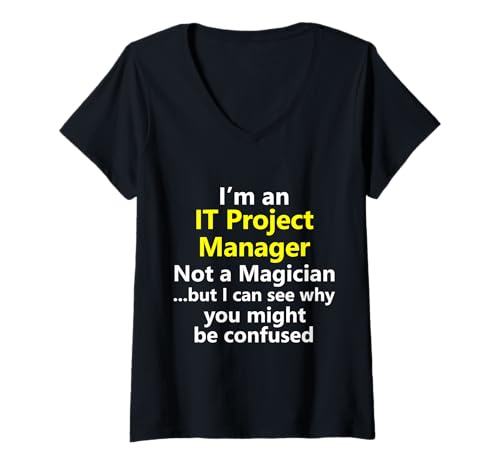 Damen IT-Projektmanager Cyber Security Data Cloud Web Software T-Shirt mit V-Ausschnitt von QYGSVjHYBLWJHBSY Creationz Co