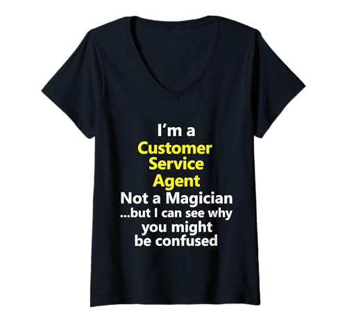 Damen Kundendienst Agent Tech Support Client Finance Job T-Shirt mit V-Ausschnitt Damen Kundendienst Agent Tech Support Client Finance Job T-Shirt mit V-Ausschnitt von QYGZTXHYBLWJHBSY Creations Co