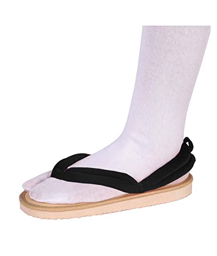 QYIFIRST Kimetsu no Yaiba Inosuke Hashibira Cosplay Clogs Pantoffel Holzschuhe Hausschuhe Sandalen für Kostüm Schwarz Unisex 45 (Inside Length 27cm) von QYIFIRST