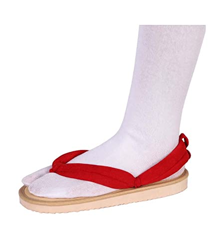 QYIFIRST Kimetsu no Yaiba Kyojuro Rengoku Cosplay Clogs Pantoffel Holzschuhe Hausschuhe Sandalen für Kostüm Rot Unisex 41 (Inside length 25cm) von QYIFIRST