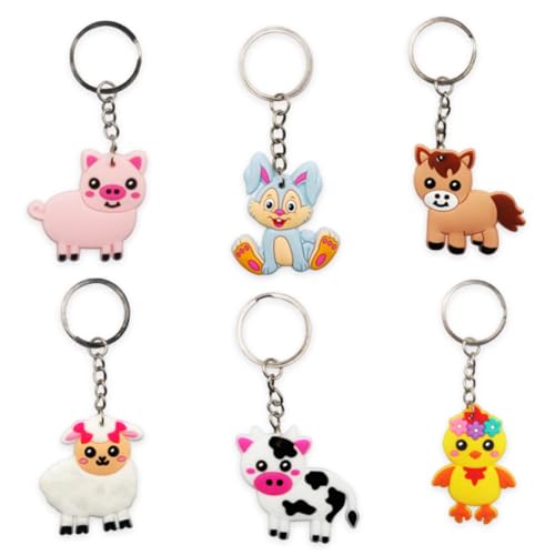 QYJMLH Bauernhof Schlüsselanhänger,6PCS Cartoon Tier Schlüsselanhänger Einzigartige Farm-themen Zum Aufhängen,Farm Tier Schlüssel Anhänger Geschenk Zubehör Auto QYJMLH Bauernhof Schlüsselanhänger,6PCS Cartoon Tier Schlüsselanhänger Einzigartige Farm-themen Zum Aufhängen,Farm Tier Schlüssel Anhänger Geschenk Zubehör Auto von QYJMLH