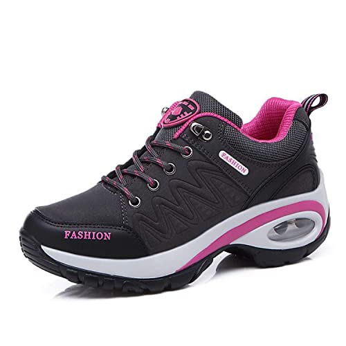 QZBAOSHU Damen Abnehmen Walkingschuhe Turnschuhe Fitness Keile Plattform Schuhe Sneakers（39,Grau Luftkissen von QZBAOSHU