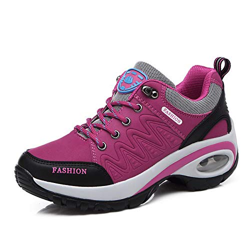 QZBAOSHU Damen Abnehmen Walkingschuhe Turnschuhe Fitness Keile Plattform Schuhe Sneakers（39,Rose Luftkissen von QZBAOSHU