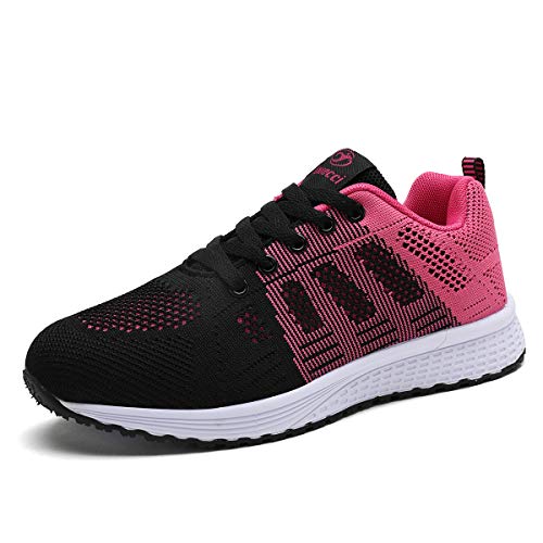 Turnschuhe Damen Luftkissen Sportschuhe Frauen Leicht Laufschuhe Fitnessschuhe Hallenschuhe Damen 36 EU,Rose von QZBAOSHU