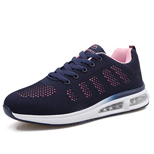 Turnschuhe Damen Luftkissen Sportschuhe Frauen Leicht Laufschuhe Fitnessschuhe Hallenschuhe Damen 39 EU,Blau von QZBAOSHU