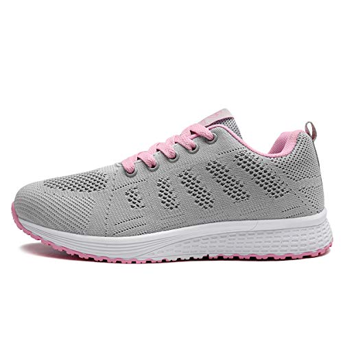 Turnschuhe Damen Luftkissen Sportschuhe Frauen Leicht Laufschuhe Fitnessschuhe Hallenschuhe Damen 40 EU,Rosa von QZBAOSHU