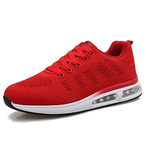 Turnschuhe Damen Luftkissen Sportschuhe Frauen Leicht Laufschuhe Fitnessschuhe Hallenschuhe Damen 41 EU,Rot von QZBAOSHU