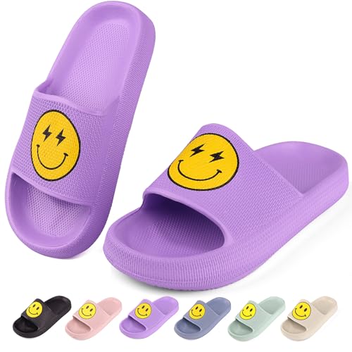 Kinder Badelatschen MäDchen Dusch Badeschuhe rutschfest Sommer Hausschuhe Jungen Badeschlappen Strand Sandalen Violett EU37 von QZCEO