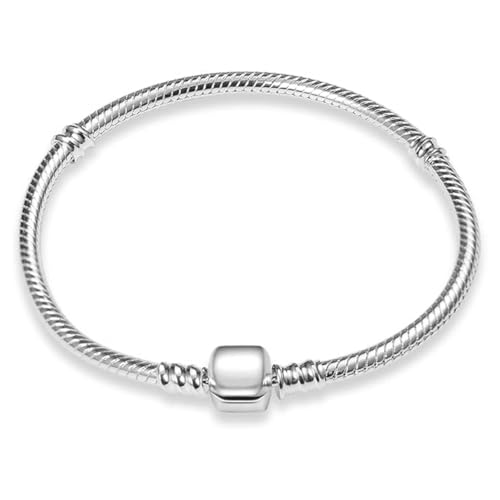 QZKJQDD Charm Armband Silber 925 Damen, Armbänder Quadratische Schnalle Serie Schlangenketten Bracelet, Charms Armband Damen Silber Anhänger Armbänder, Bettelarmband Schmuck Geschenk für Frauen von QZKJQDD