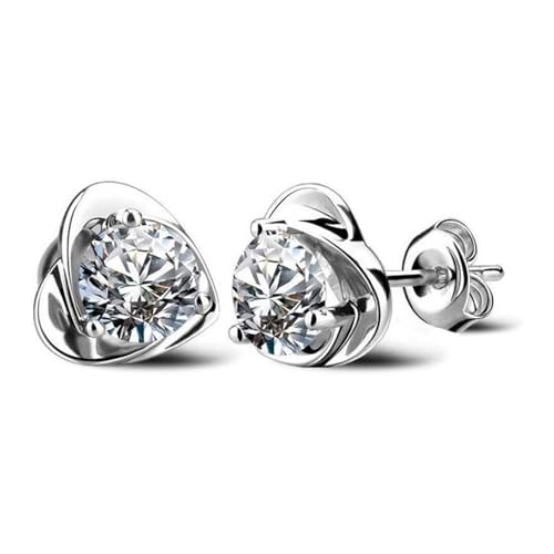 QZKJQDD Edelstahl Liebe Ohrringe für Damen Mädchen Hypoallergen Kleine Rose Blumen mit 5A+Zirkonia Helix Knorpel Ohrringe, Funkelnde Ohrläppchen Knorpel Ohrstecker von QZKJQDD