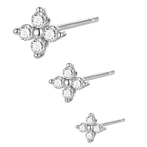 QZKJQDD 3 Stück Ohrringe Gold Set für Damen, Ohrringe Silber 925, Ohrstecker, Damen Hypoallergen Stacks Kleine Stud Hoops Huggie Sets für Frauen Mehrere Piercings von QZKJQDD