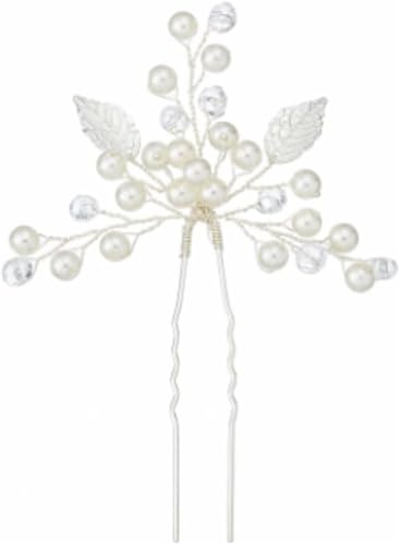 Braut-Haarschmuckkamm – Eleganter Hochzeits-Haarschmuck mit floralem Design for Bräute und Brautjungfern(Silver-3pcs) von QZLNONTK