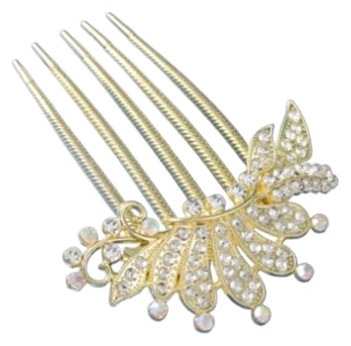 Eleganter Haarkamm mit Strasssteinen for Braut- und Hochzeitshaarschmuck – funkelnder Seitenkamm for Damen von QZLNONTK