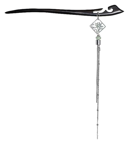 Eleganter chinesischer Haarstab mit hohlem Orchideen-Design | Quaste, schwarze Holzhaarnadel for Frauen von QZLNONTK