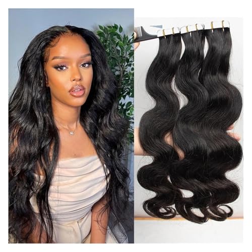 Extensions,Original Haarverlängerung, Wellige Haarverlängerungen for Frauen mit schwarzen Naturhaar-Wellenhaarverlängerungen(18 inches,40 pcs) von QZLNONTK